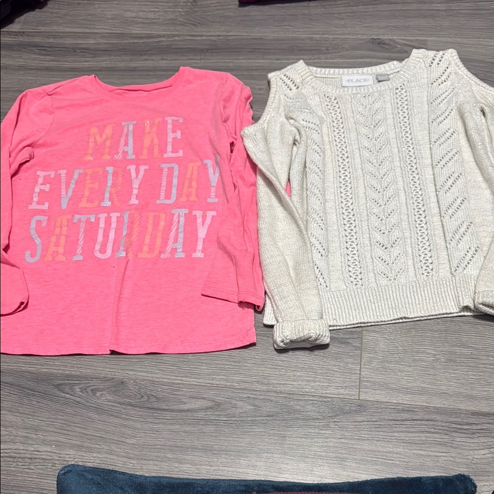 The Children's Place Pink and Cream Long Sleeve Tees**